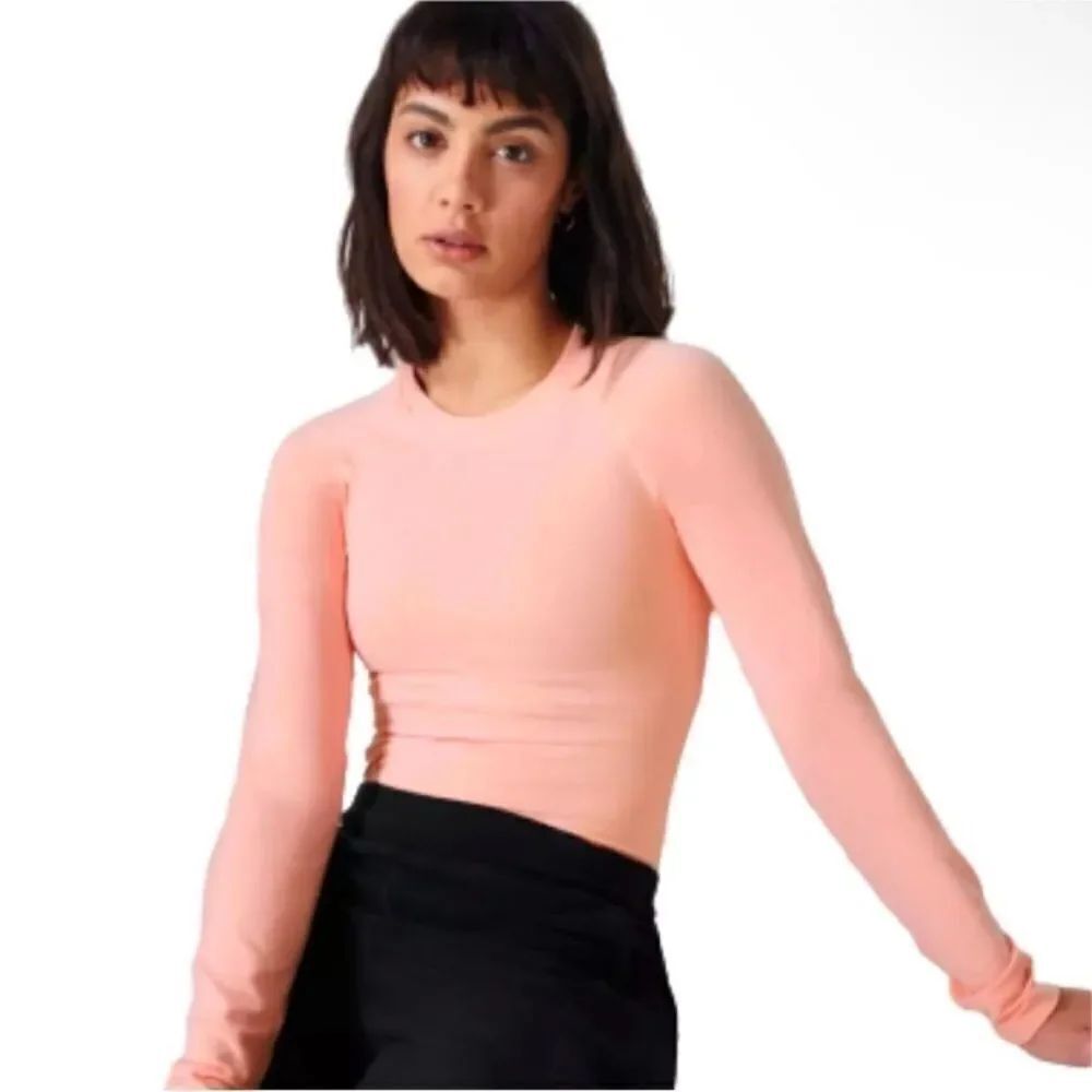 SWEATY BETTY NWT Glisten Seamless Top in Antique Pink Size Large